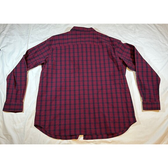Columbia Shirt Mens 2XL Long Sleeve Button Down Plaid Shirt Red Black - Picture 2 of 9